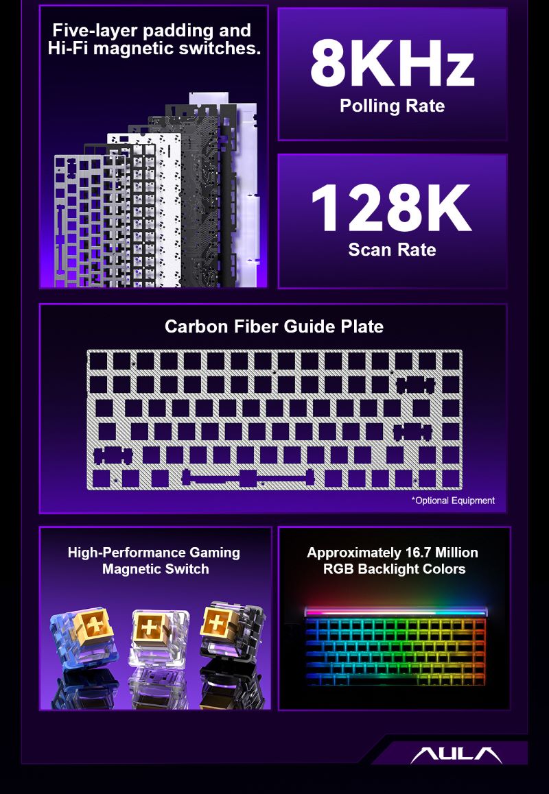 AULA Hero84HE Magnetic Switch Gaming Keyboard