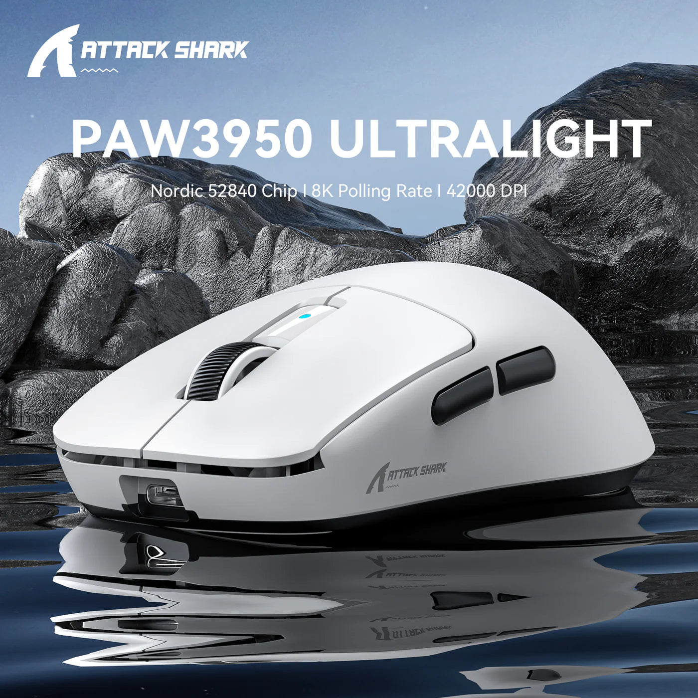 ATTACK SHARK R6 Ultralight 39g Wireless 8K PAW3950MAX Gaming Mouse